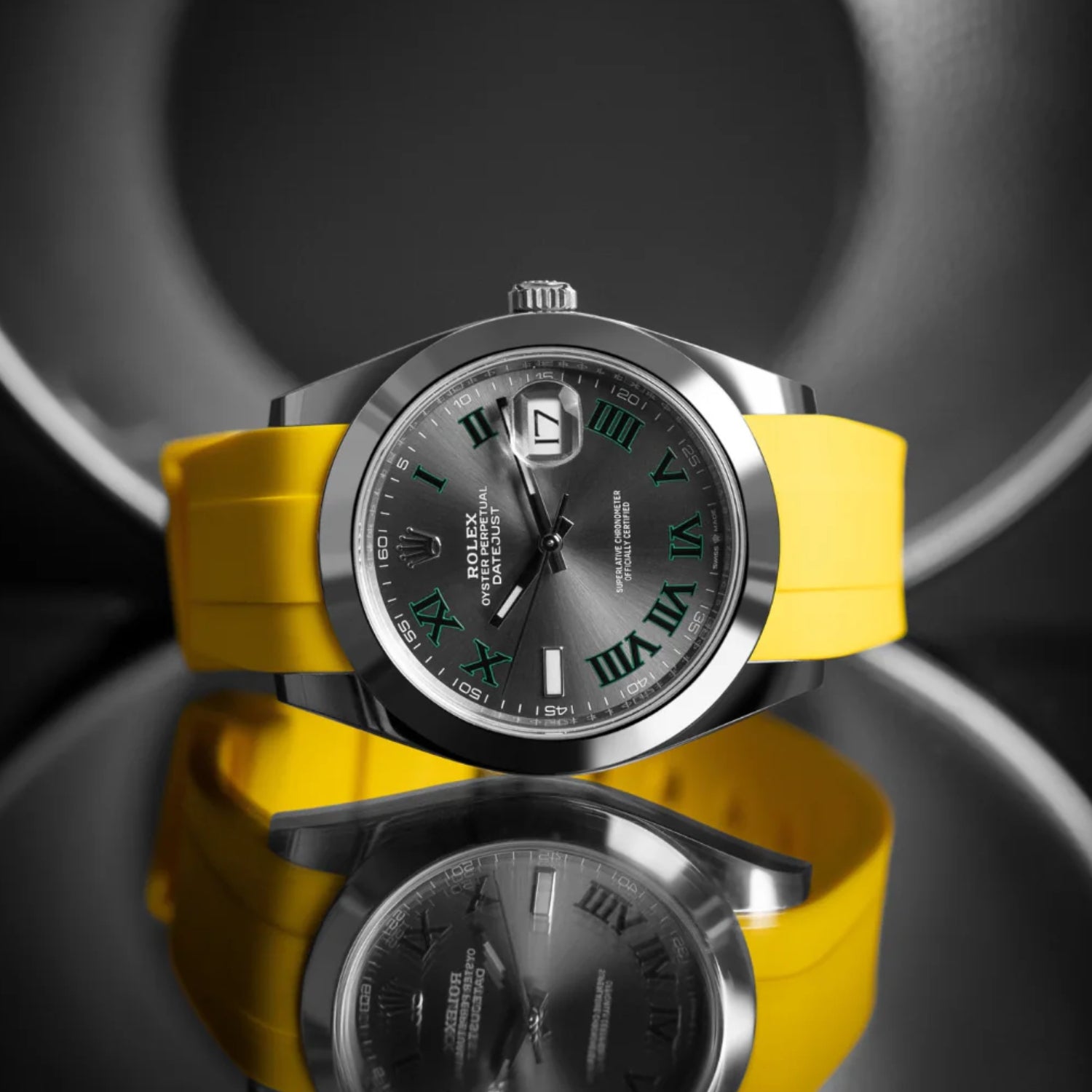 سوار مطاطي - لـ Rolex Datejust 41mm - بلون أصفر