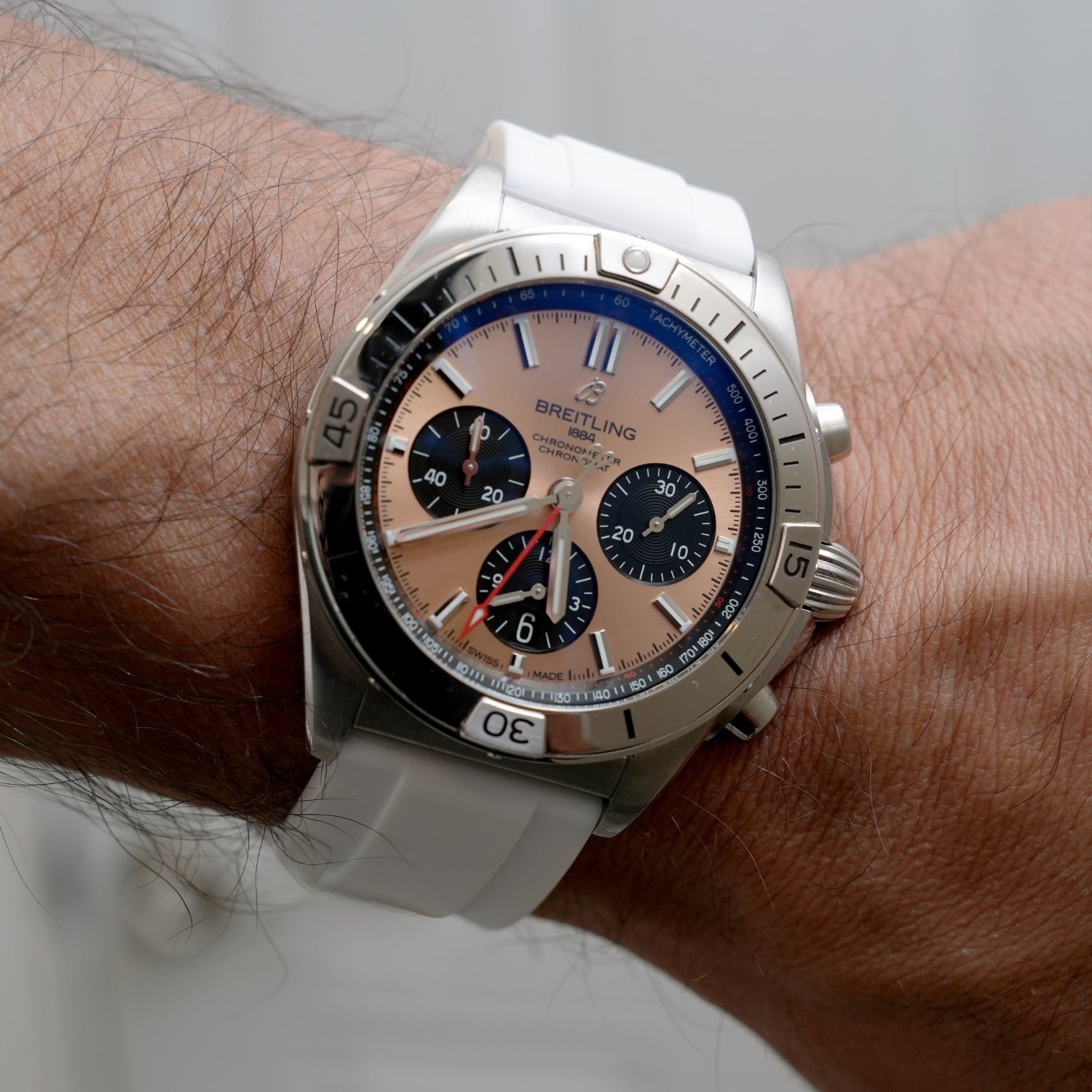 سوار مطاطي – لجميع موديلات Breitling Chronomat – أبيض