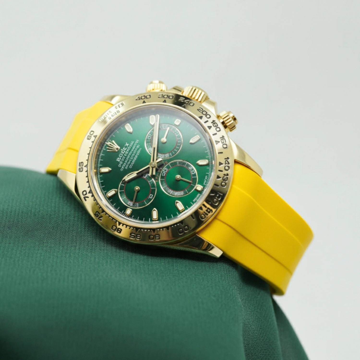 Deployant Rubber Strap - For Rolex Daytona - Yellow - Helvetus