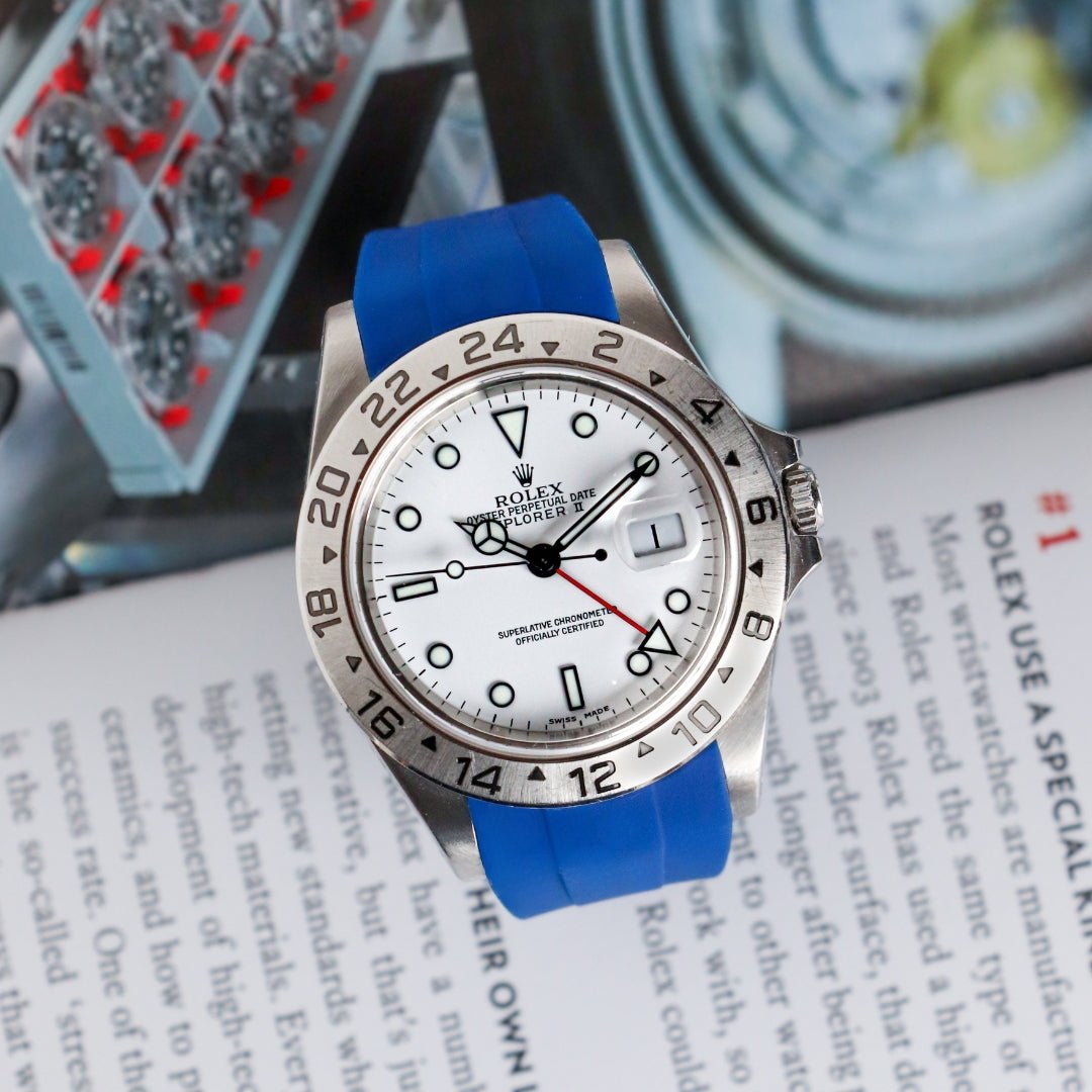 Deployant Strap - For Rolex Explorer II - Blue - Helvetus