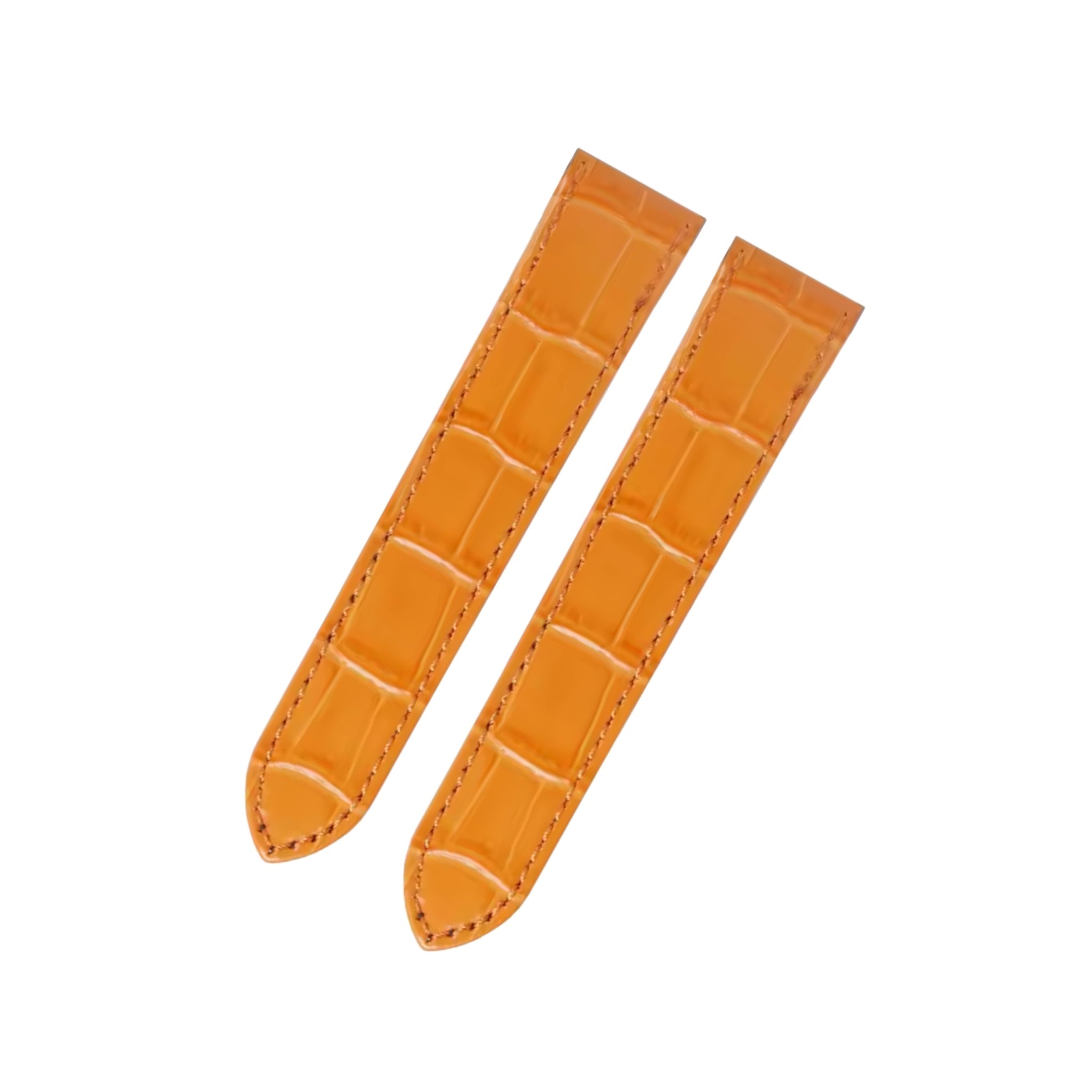 Leather Strap - For Cartier Santos 100 - Orange - Helvetus