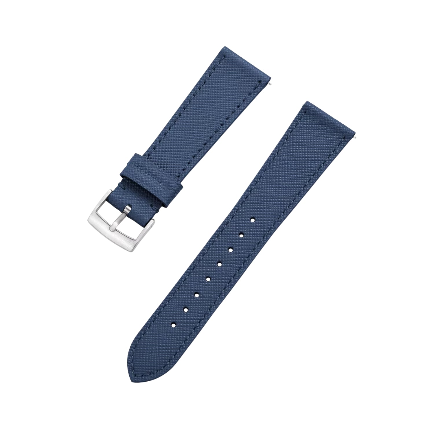 Navy Blue Leather Watch Strap – Handcrafted Replacement Band – Helvetus® - Helvetus