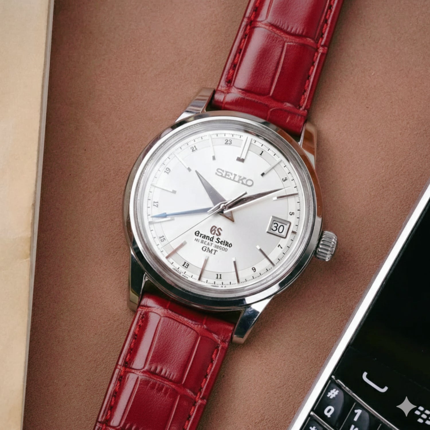 حزام ساعة من جلد التمساح الأحمر - سوار بديل مصنوع يدويًا - Helvetus®