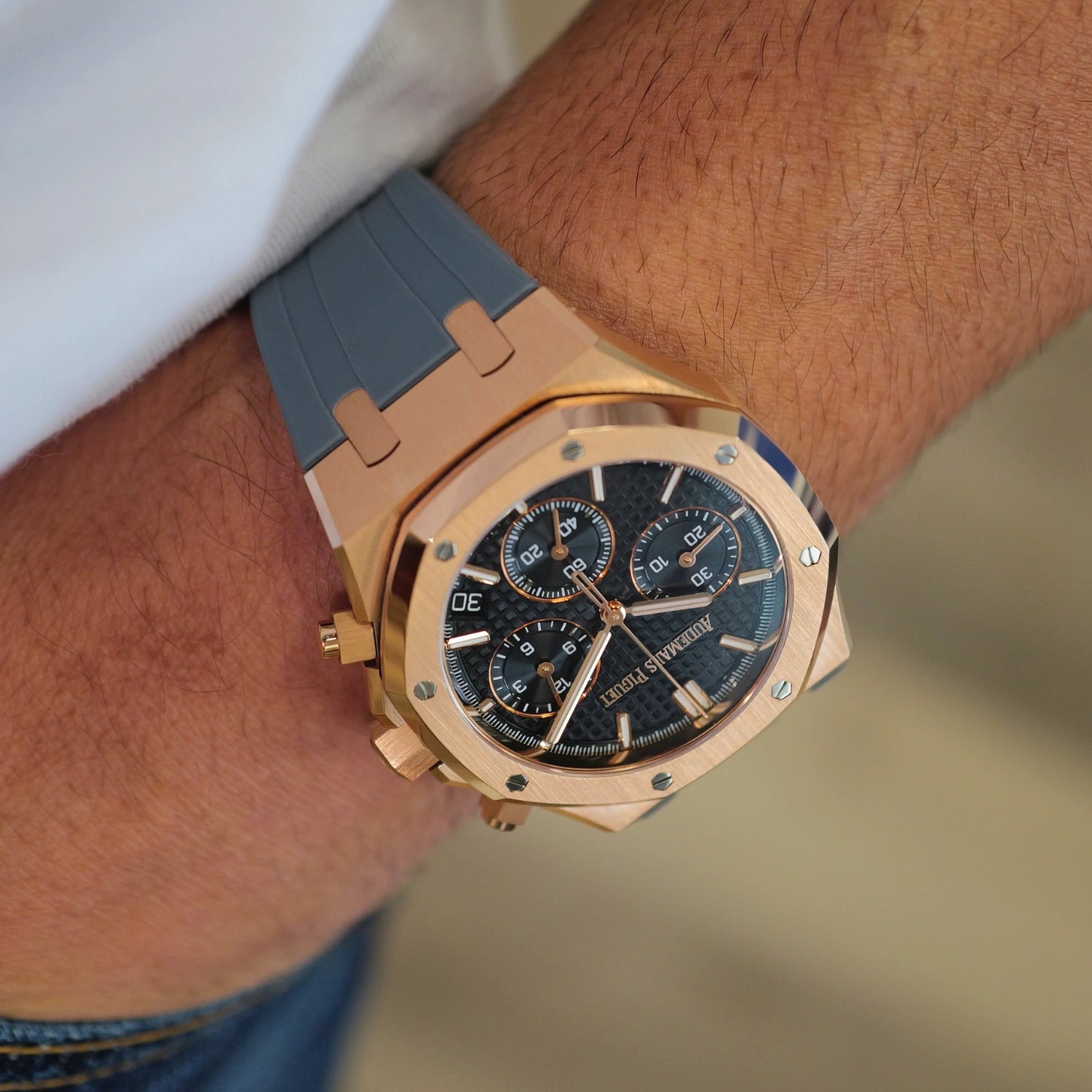 Rubber Strap - For all Audemars Piguet Royal Oak 41mm - Grey - Helvetus