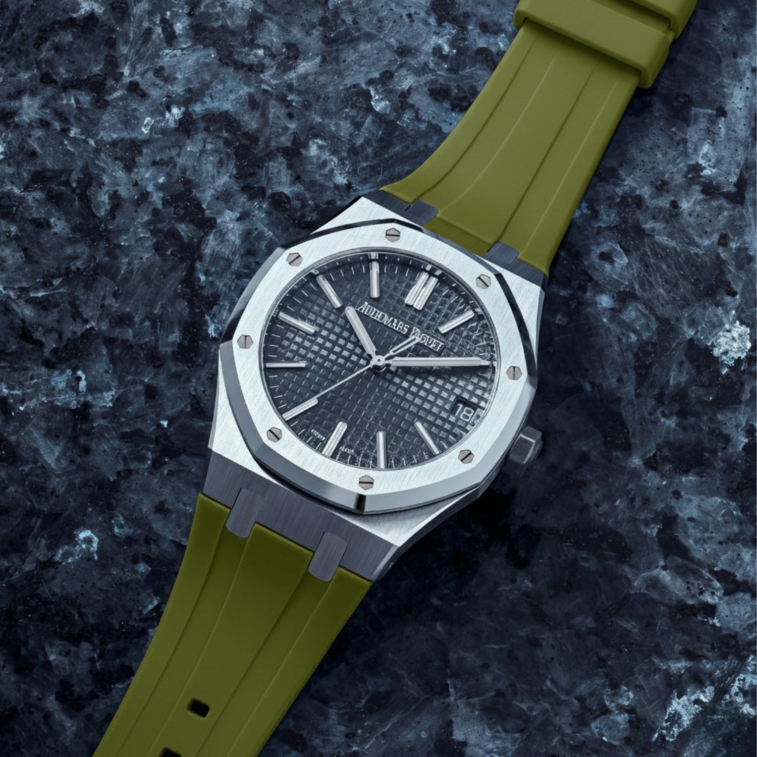 Rubber Strap - For all Audemars Piguet Royal Oak 41mm - Olive Green - Helvetus