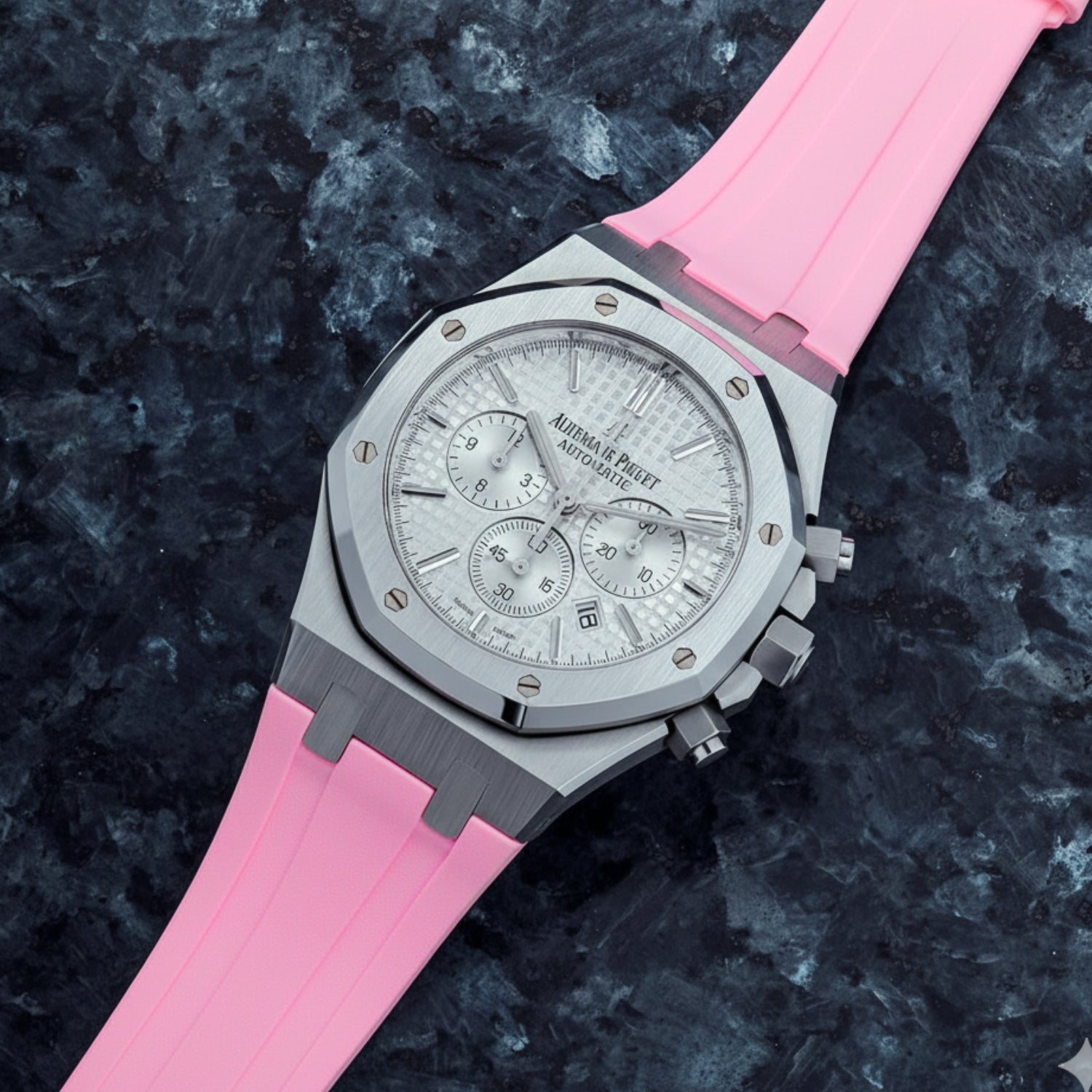 Rubber Strap - For all Audemars Piguet Royal Oak 41mm - Pink - Helvetus