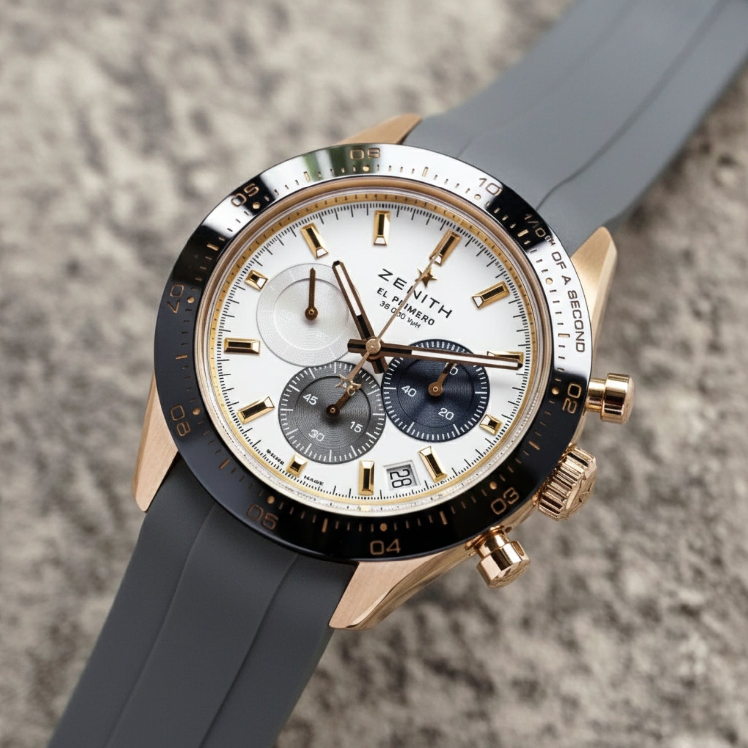 Rubber Strap - For all Zenith Chronomaster Models - Grey - Helvetus