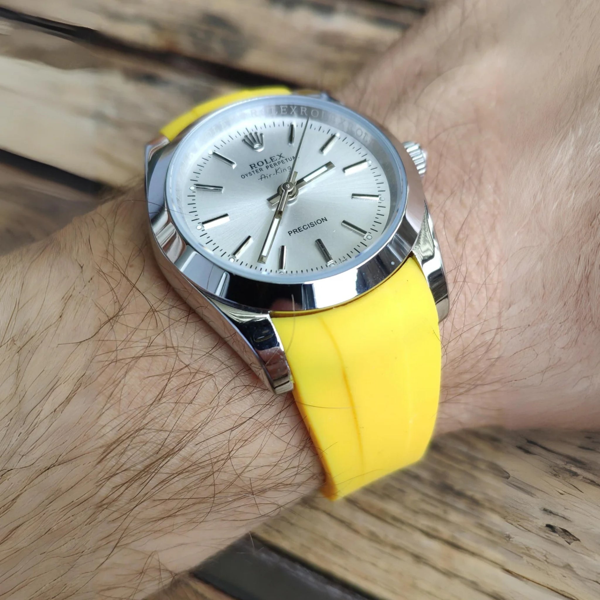 Rubber Strap - For Rolex Air - King 126900/116900 - Yellow - Helvetus