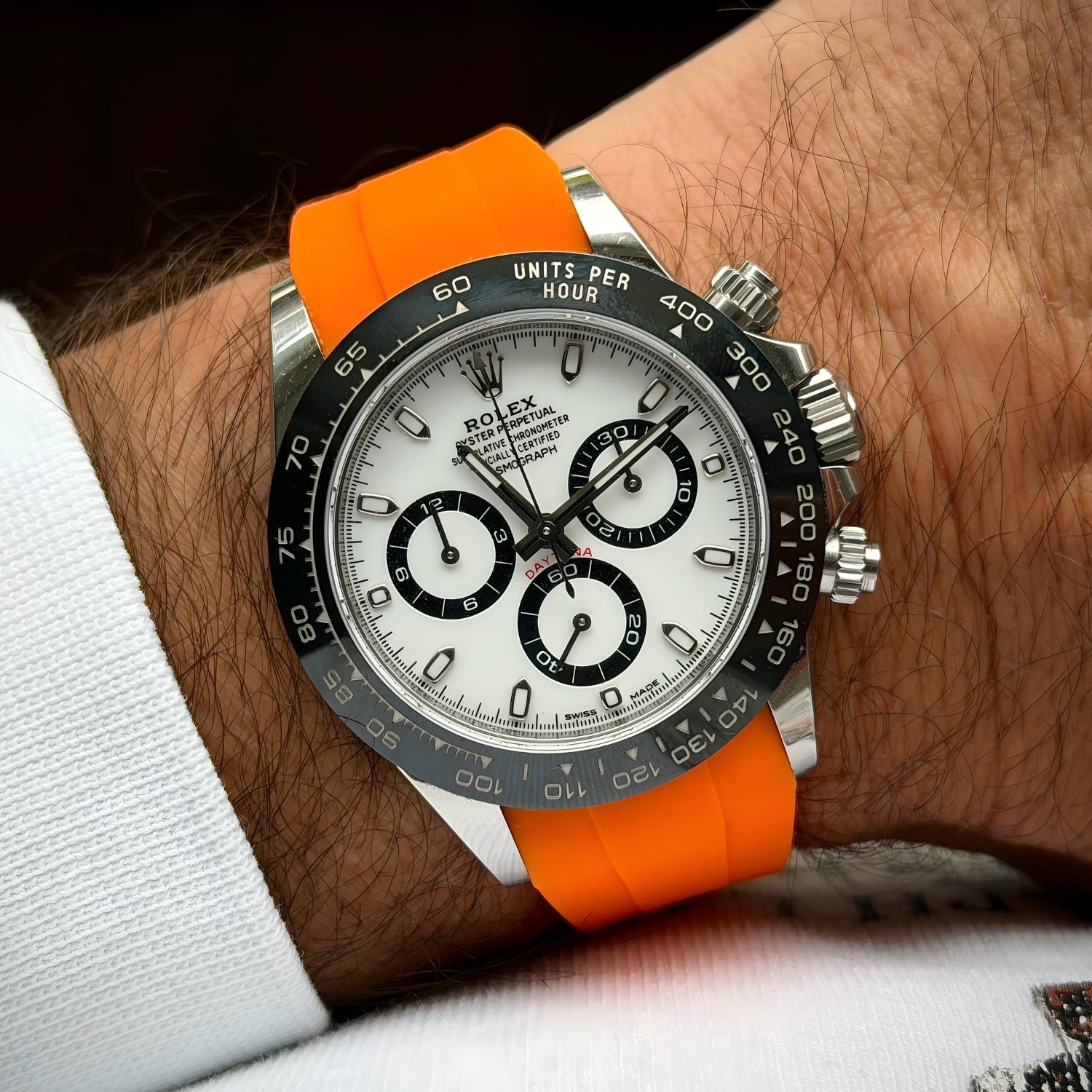 Rubber Strap - For Rolex Daytona - Orange - Helvetus