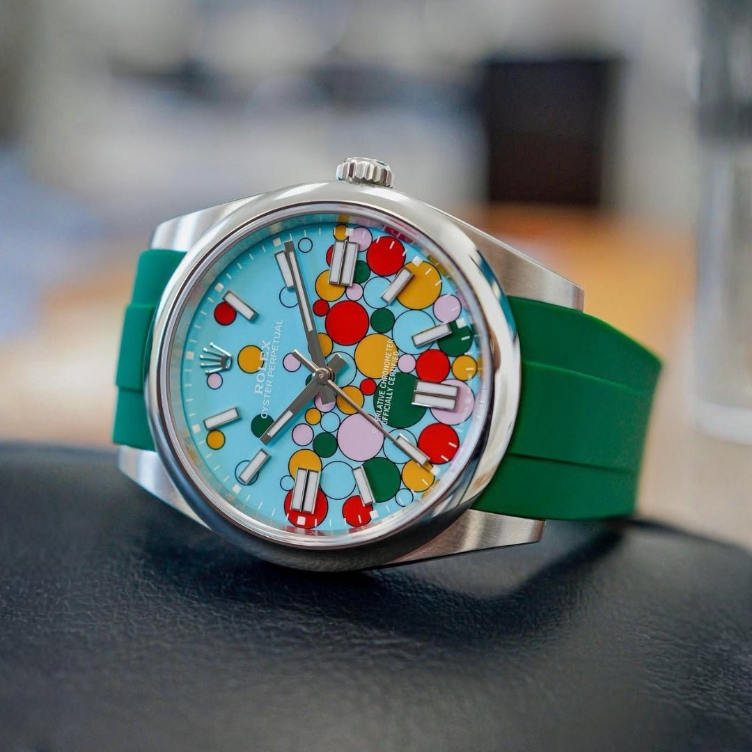 Rubber Strap - For Rolex Oyster Perpetual 36mm - Green - Helvetus