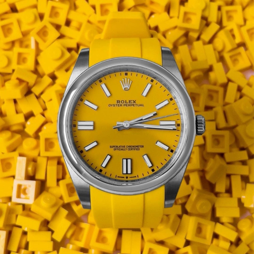 Rubber Strap - For Rolex Oyster Perpetual 36mm - Yellow - Helvetus