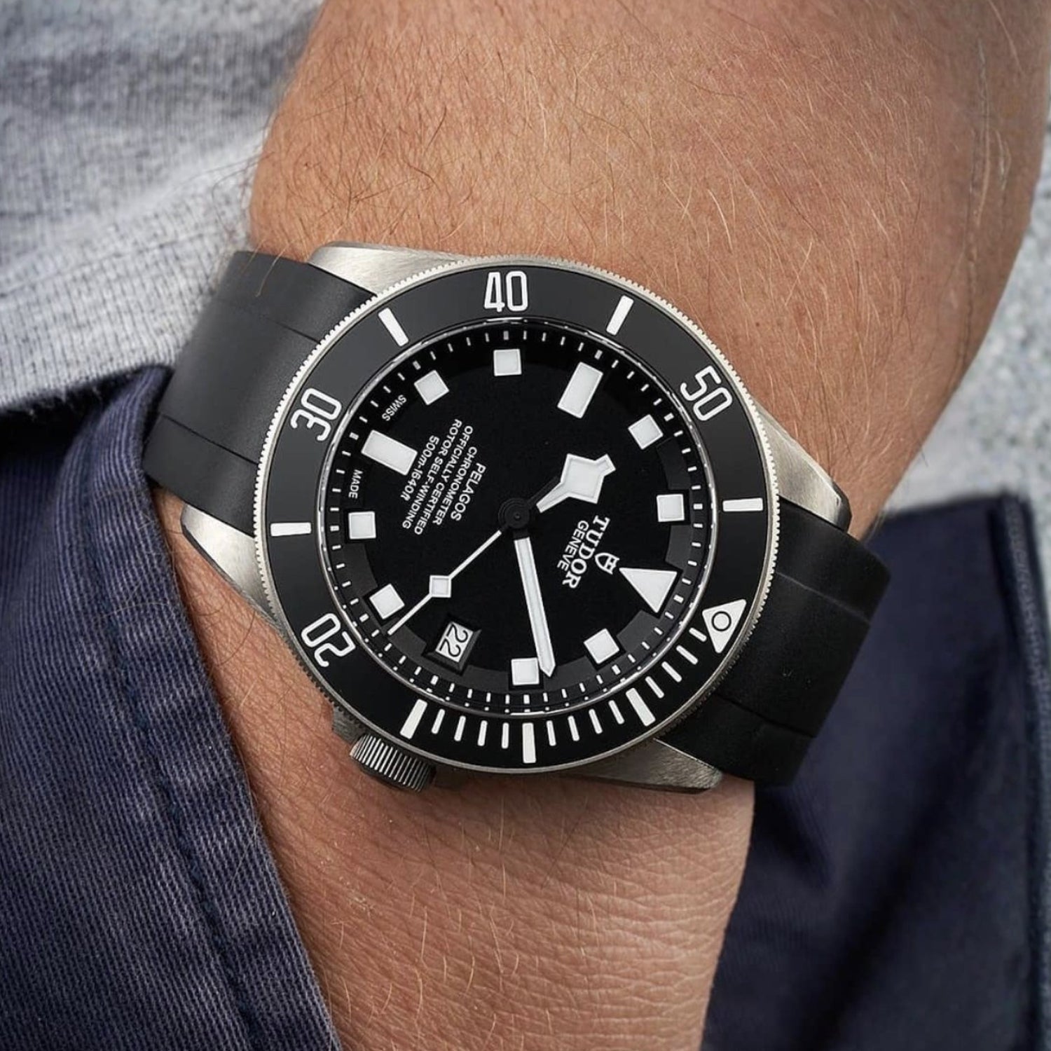 Rubber Strap - For Tudor Pelagos 42 - Black - Helvetus