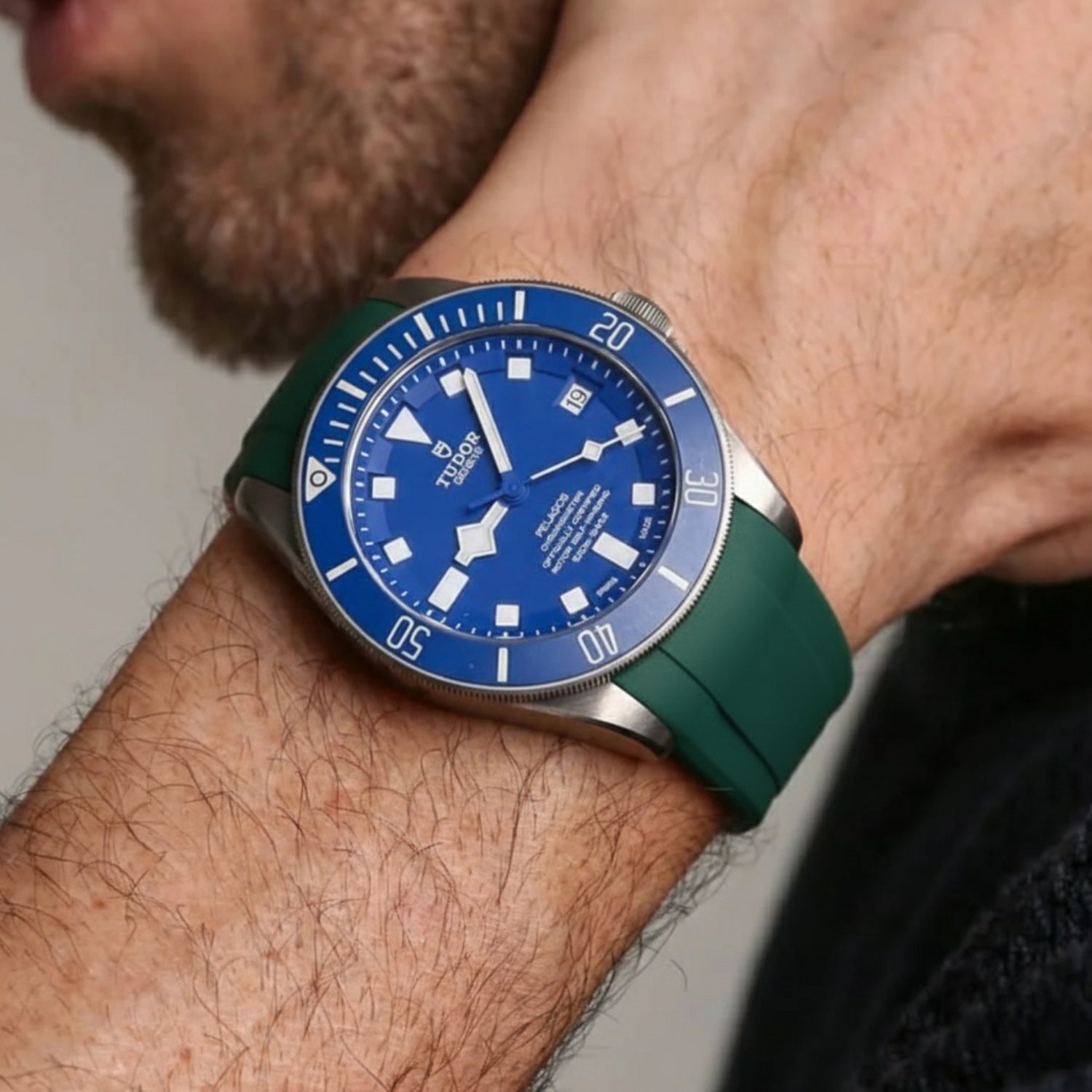 Rubber Strap - For Tudor Pelagos 42 - Green - Helvetus