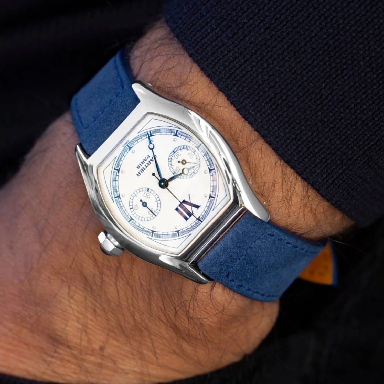 سوار ساعة من جلد سويدي – أزرق – Helvetus®