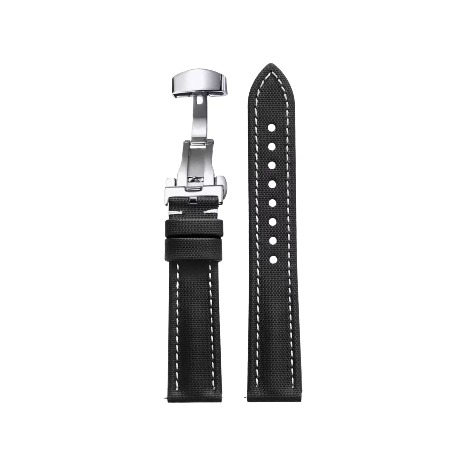 سوار Helvetus Sailcloth FKM Rubber أسود بخياطة بيضاء – MarinerTex™