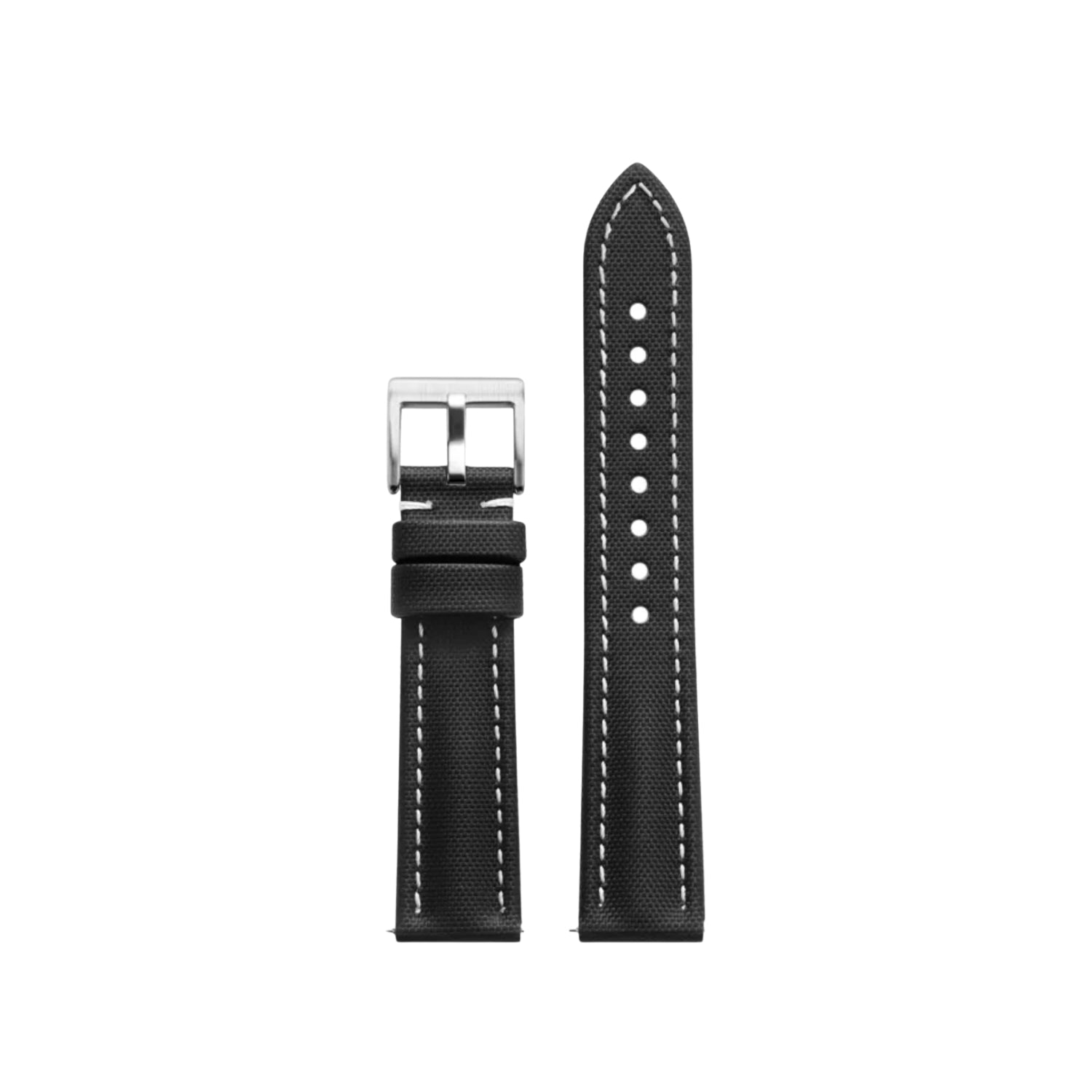 سوار Helvetus Sailcloth FKM Rubber أسود بخياطة بيضاء – MarinerTex™