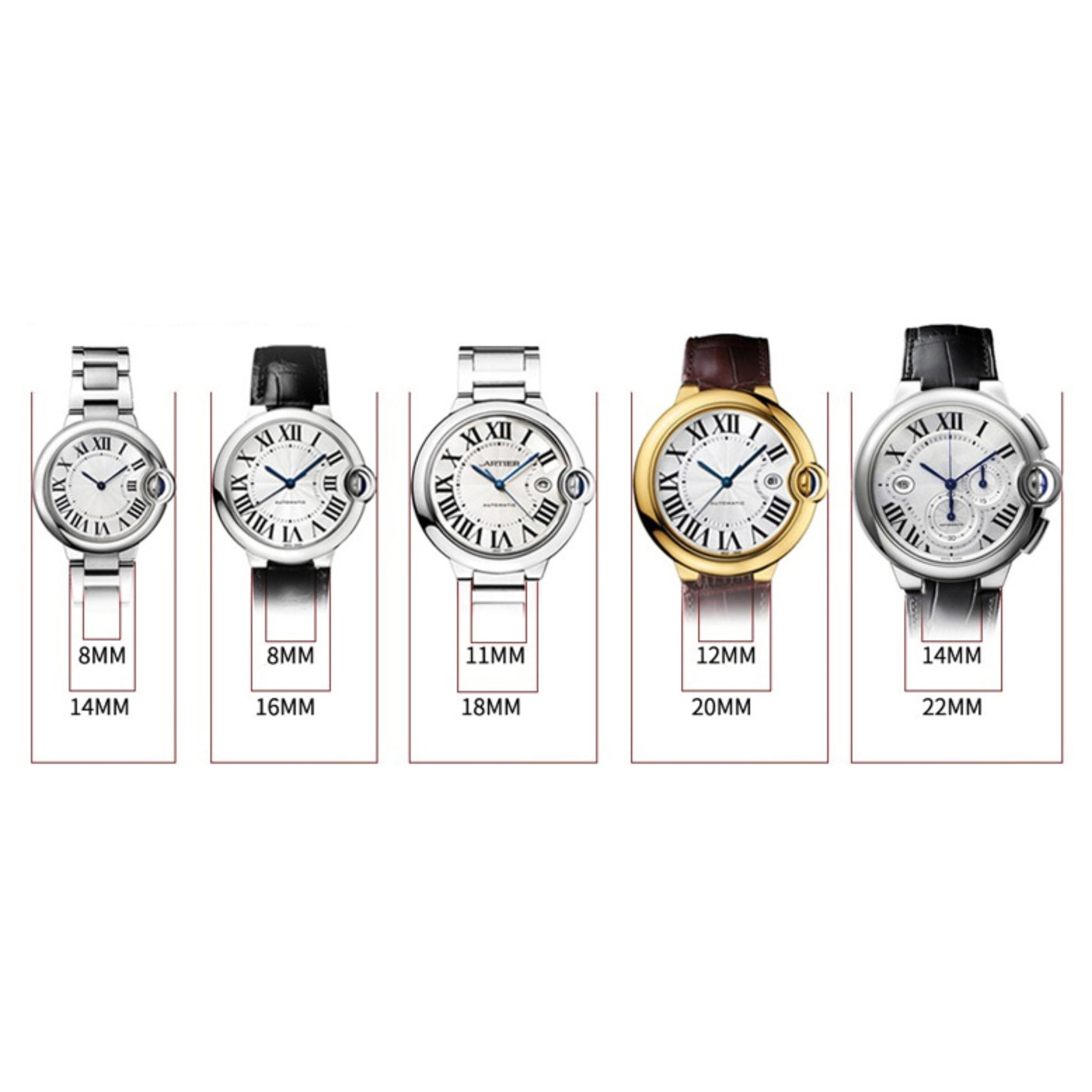 Crocodile Strap - For Cartier Ballon Bleu - Brown - Helvetus