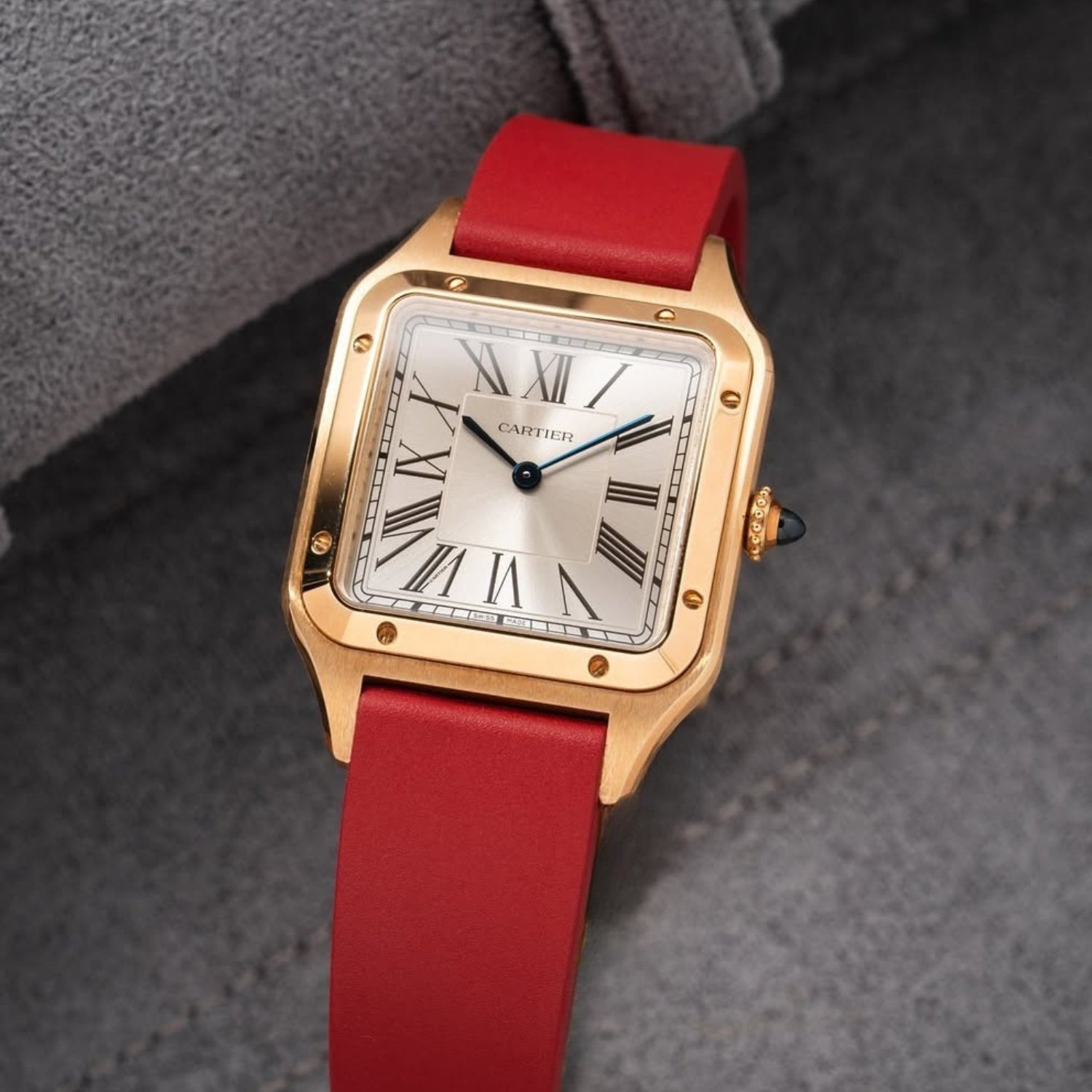 CTS Rubber Strap - Cartier Santos - Dumont - Red - Helvetus