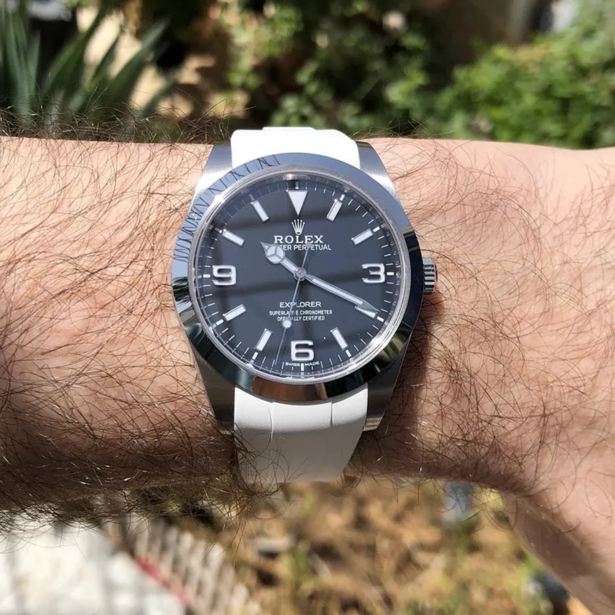 Deployant Strap - For Rolex Explorer I - White - Helvetus