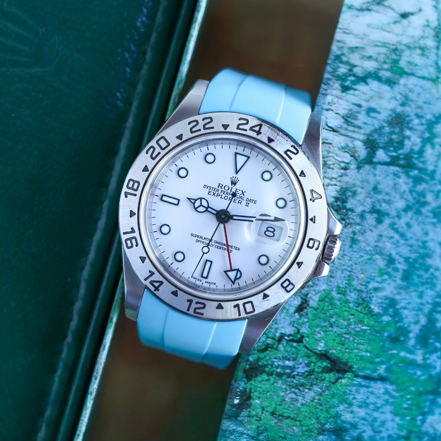 Deployant Strap - For Rolex Explorer II - Light Blue - Helvetus