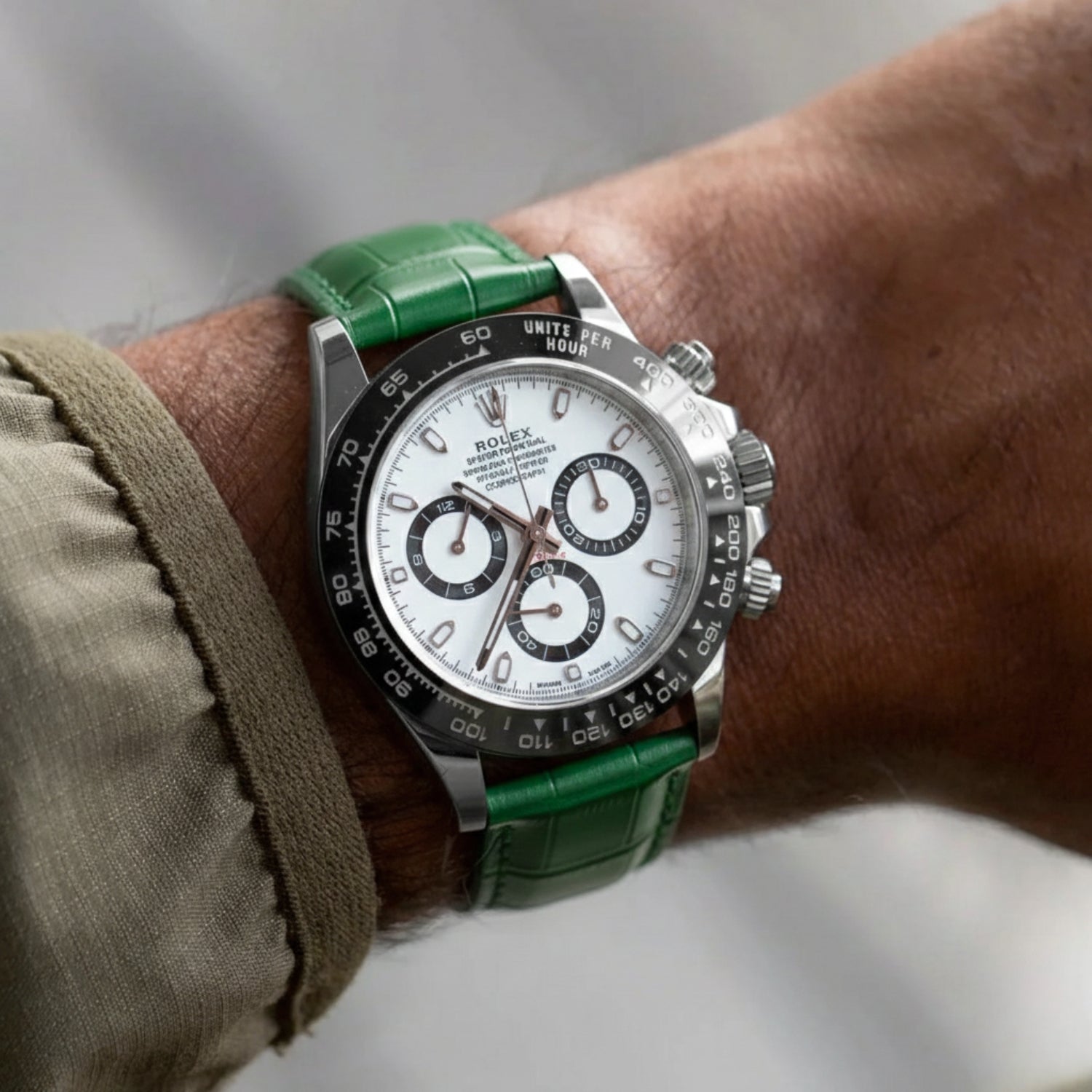 حزام ساعة من جلد التمساح الأخضر - سوار بديل مصنوع يدويًا - Helvetus®