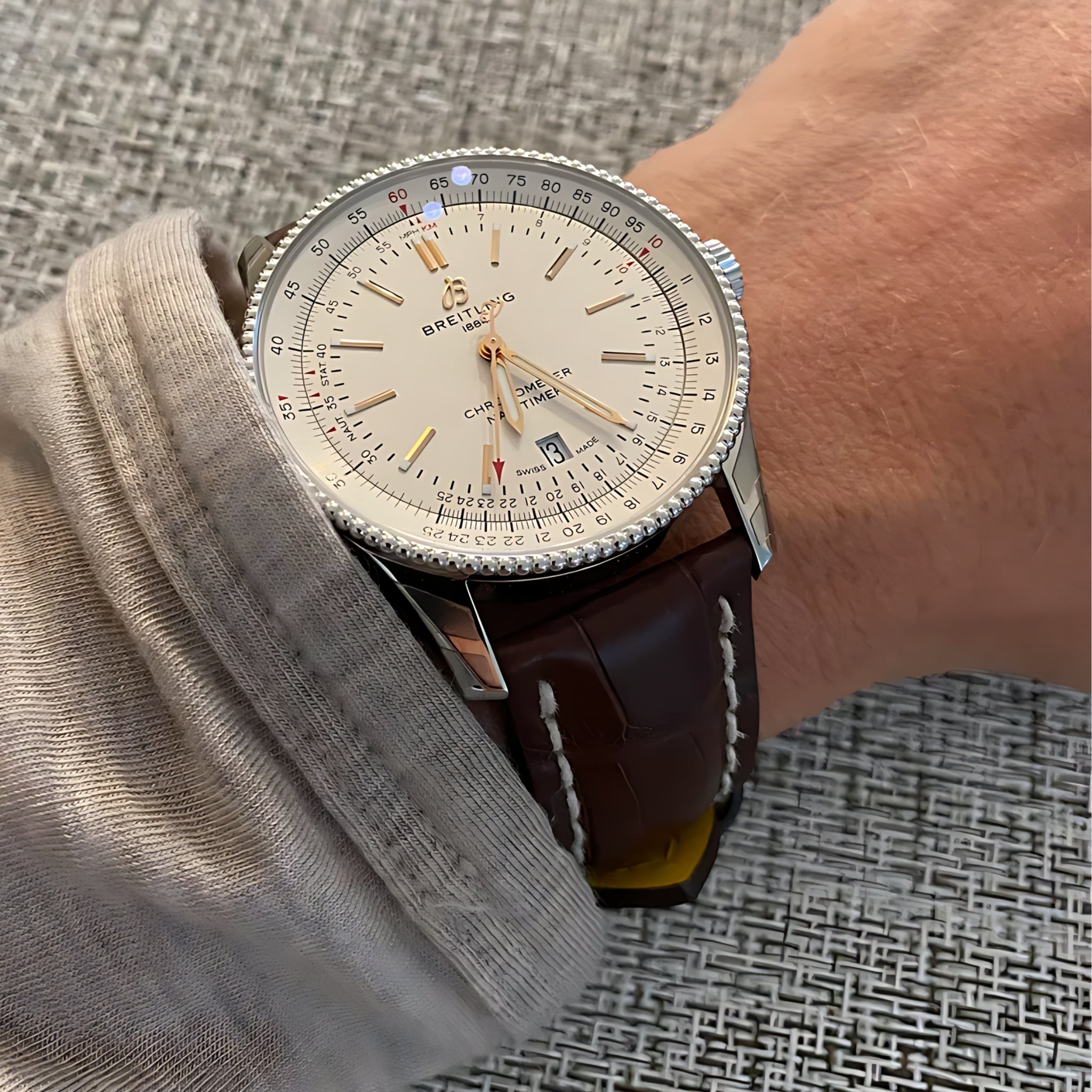 Leather Strap - For Breitling Watches - Brown - Helvetus