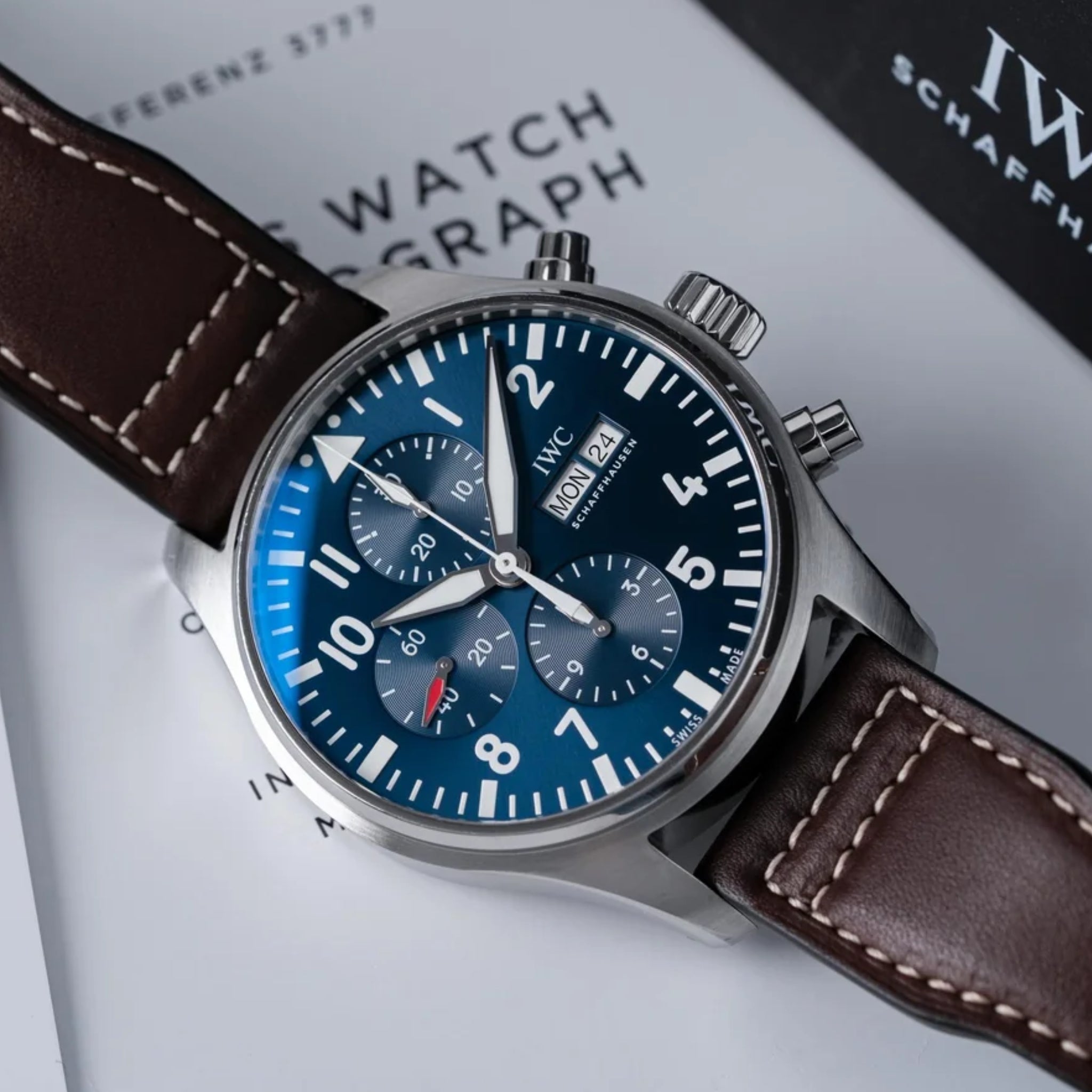 Leather Strap – For IWC Pilot – Brown – Without Rivets - Helvetus