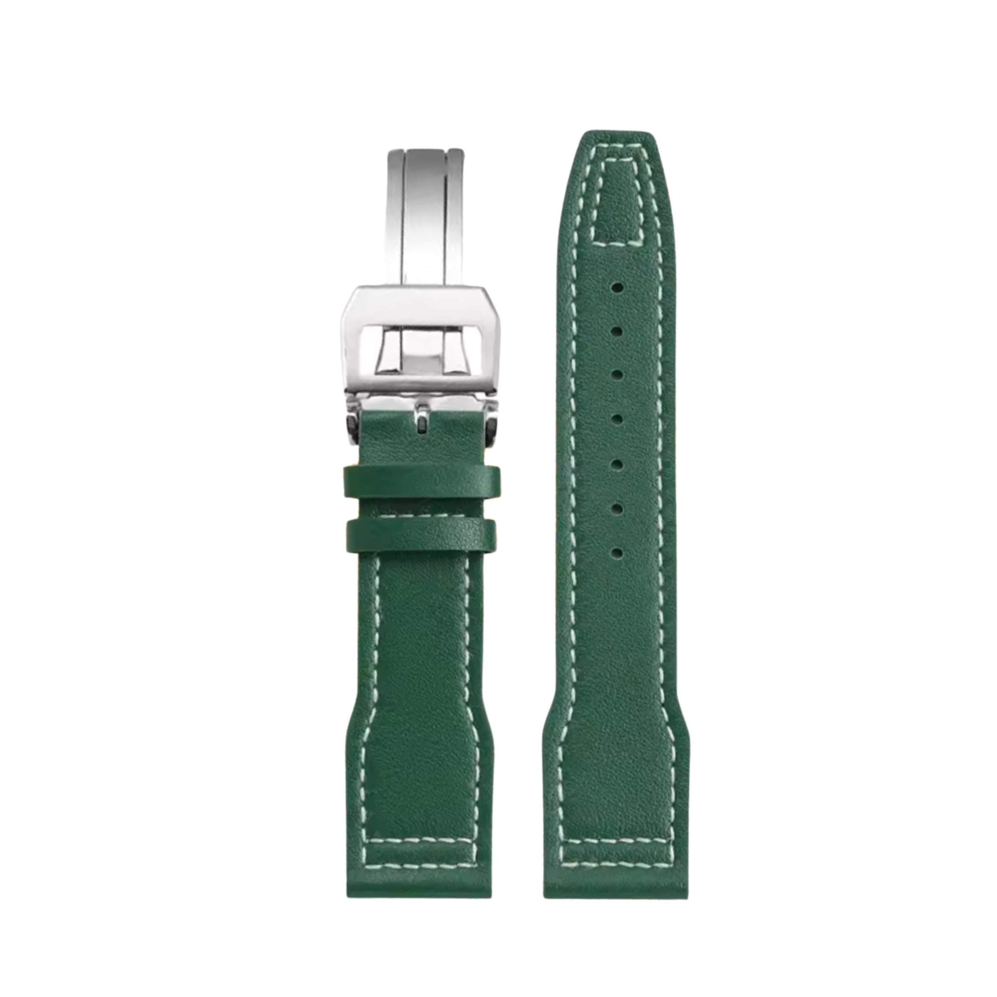 Leather Strap – For IWC Pilot – Green – Without Rivets - Helvetus