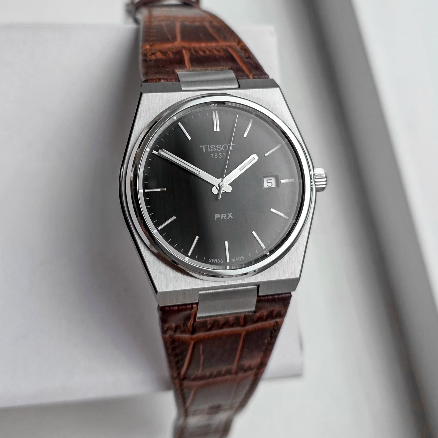 Leather Strap for Tissot PRX - Classic Brown - Helvetus