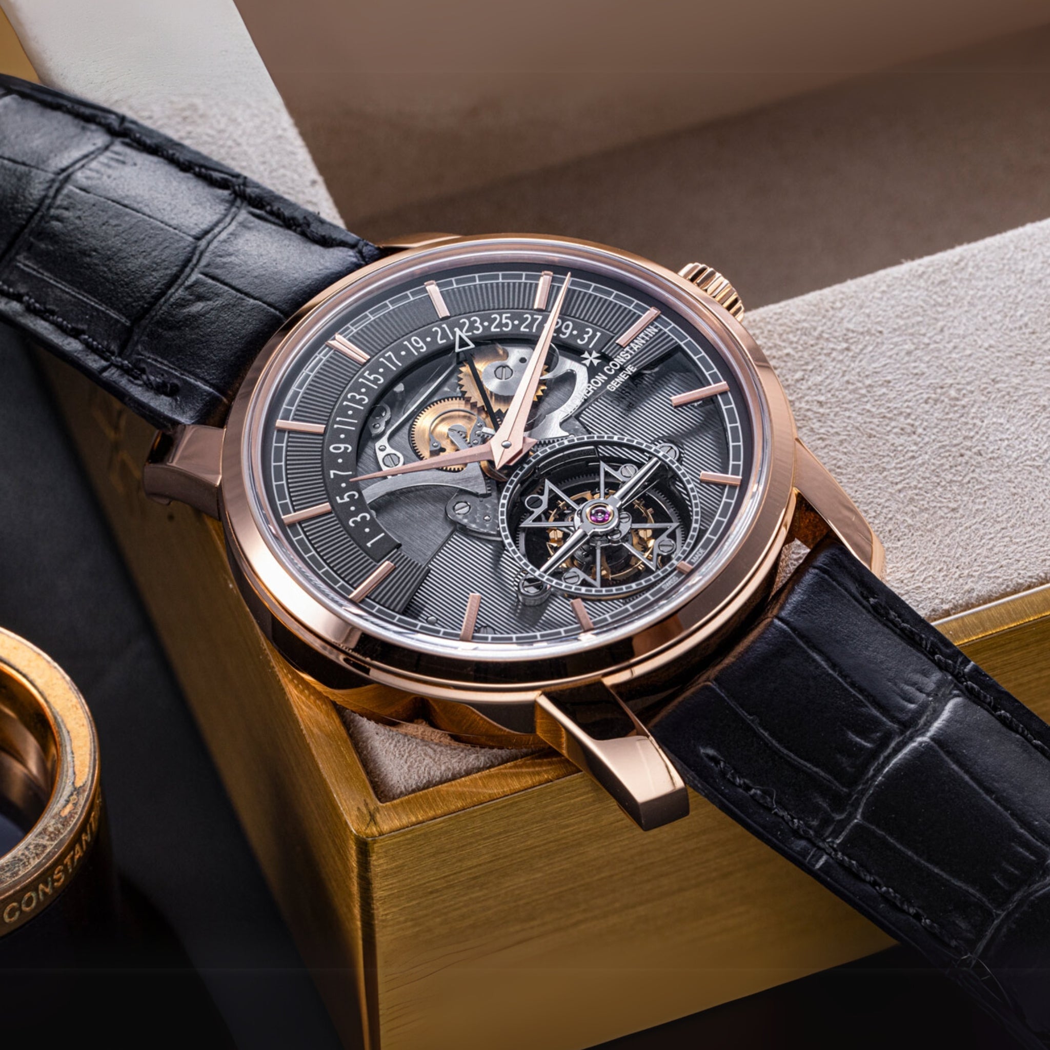 Leather Strap - For Vacheron Constantin Patrimony & Traditionnelle and other Models - Black - Helvetus