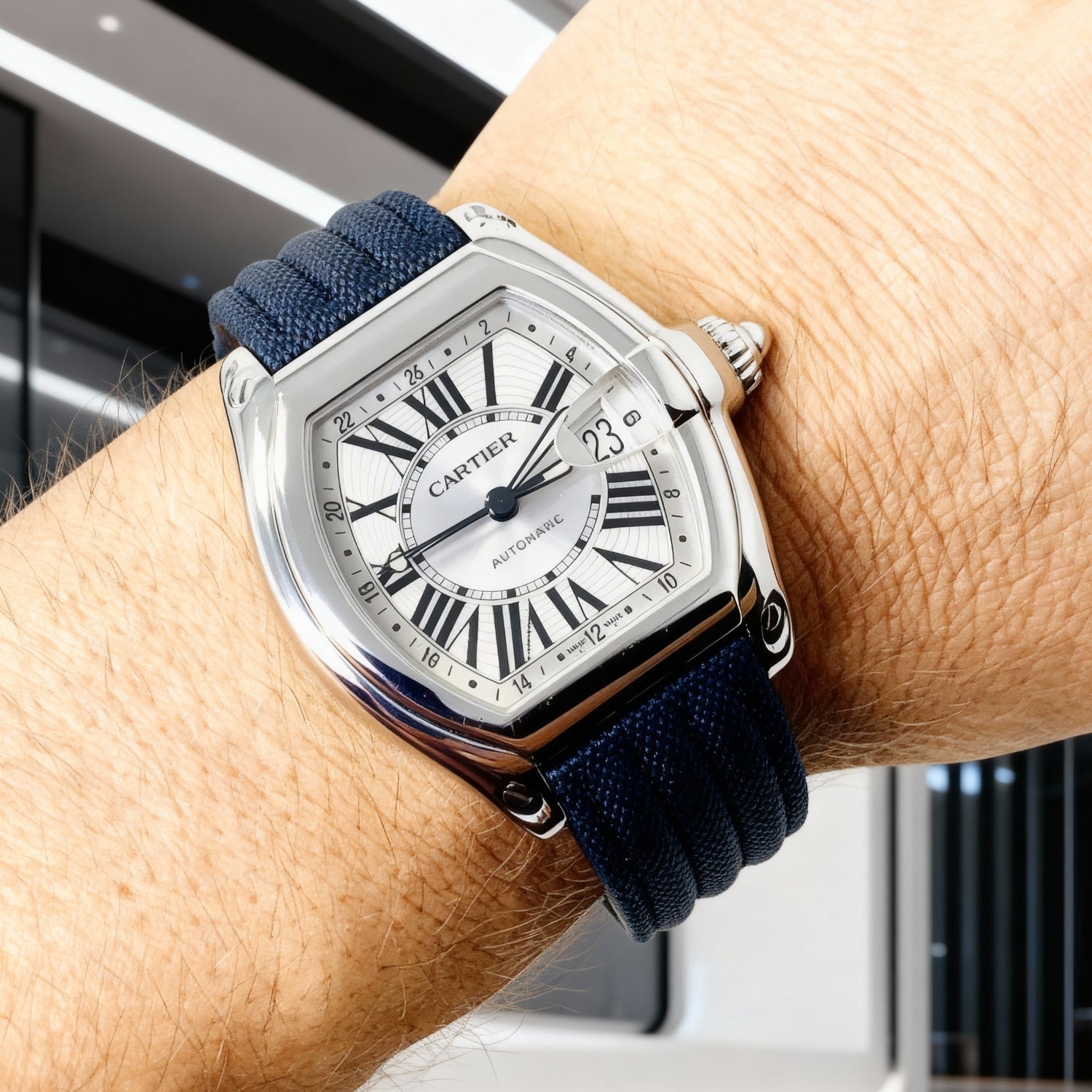Nylon Strap - For Cartier Roadster - Navy Blue - Helvetus
