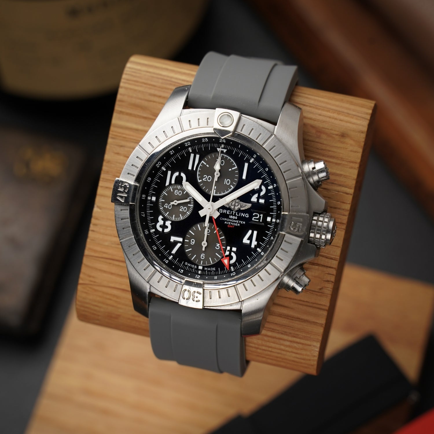 Rubber Strap - For all Breitling Avenger Models - Grey - Helvetus