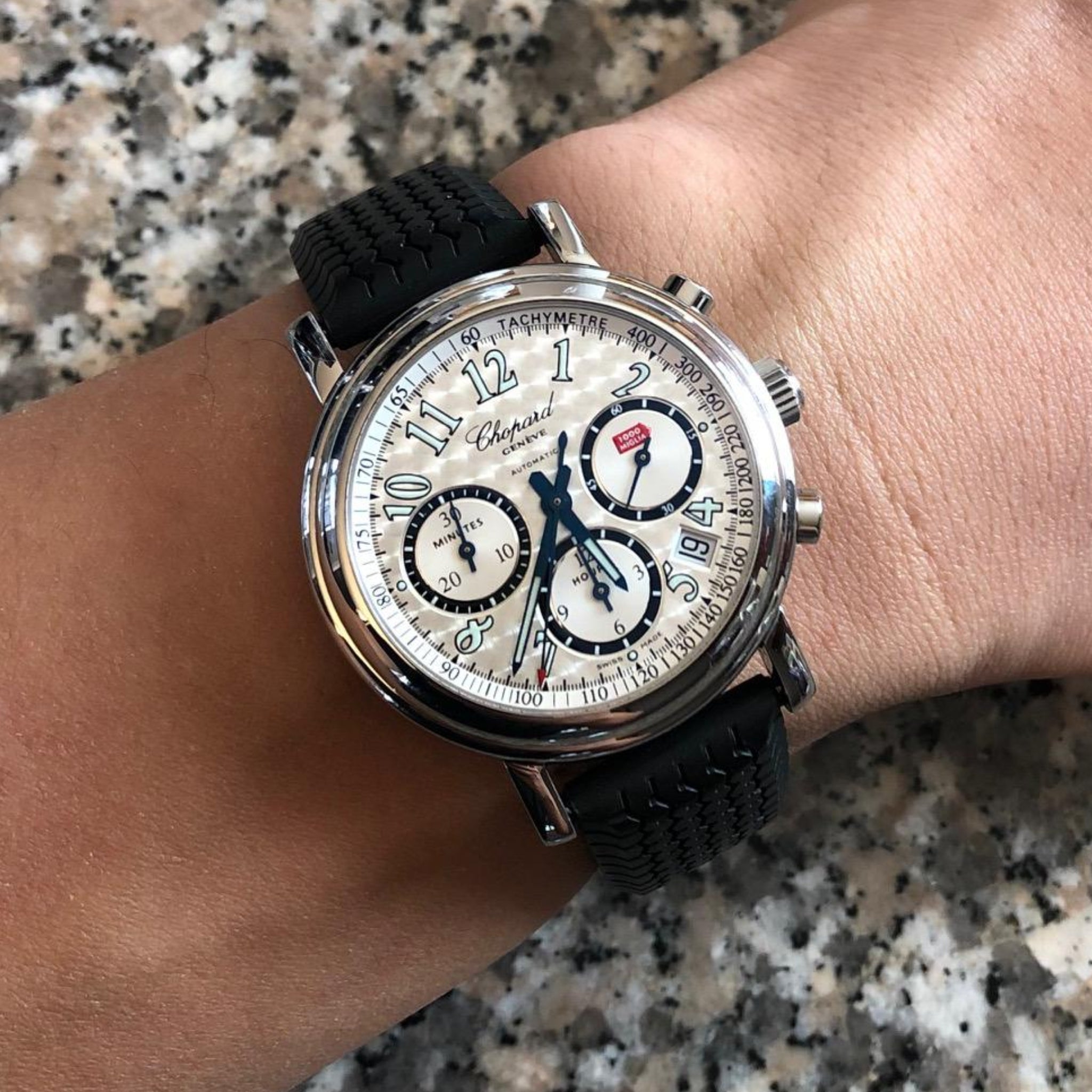 Rubber Strap - For all Chopard Mille Miglia Models - Black - Helvetus