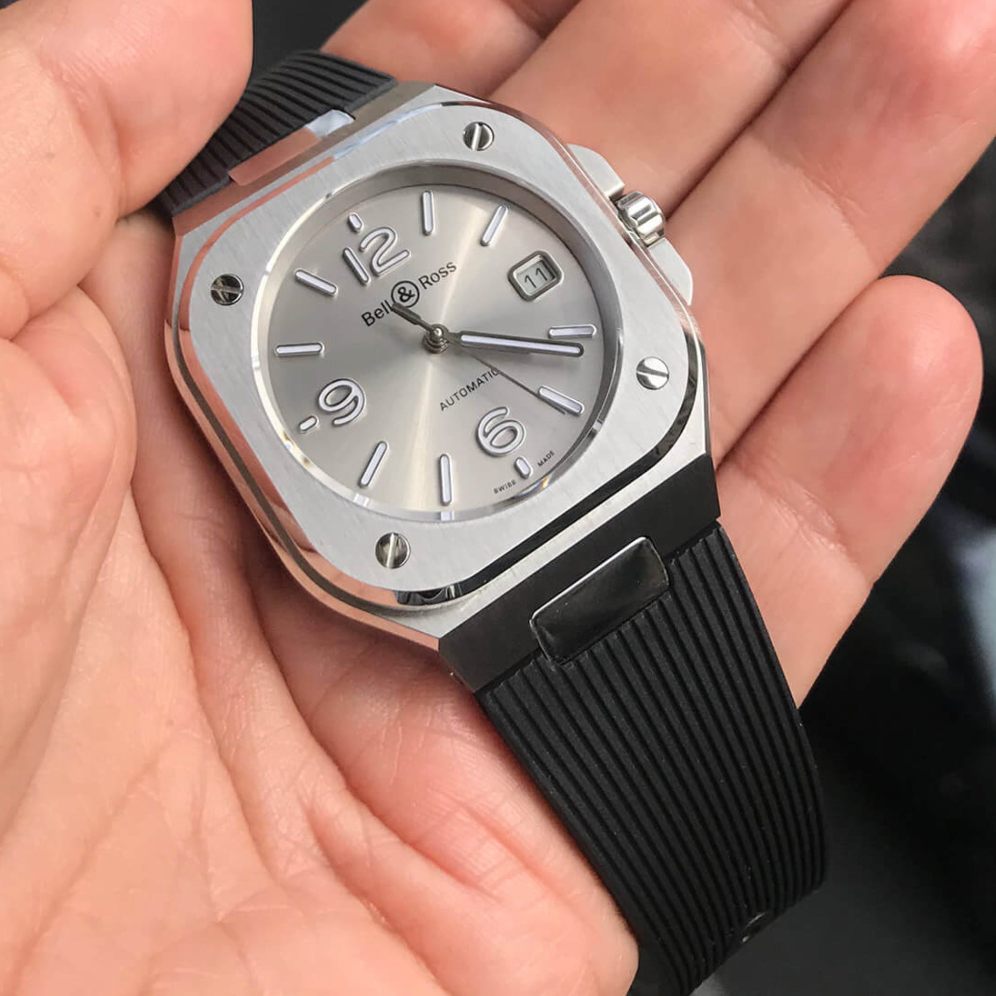 Rubber Strap - For Bell & Ross BR - 05 - Black - Helvetus