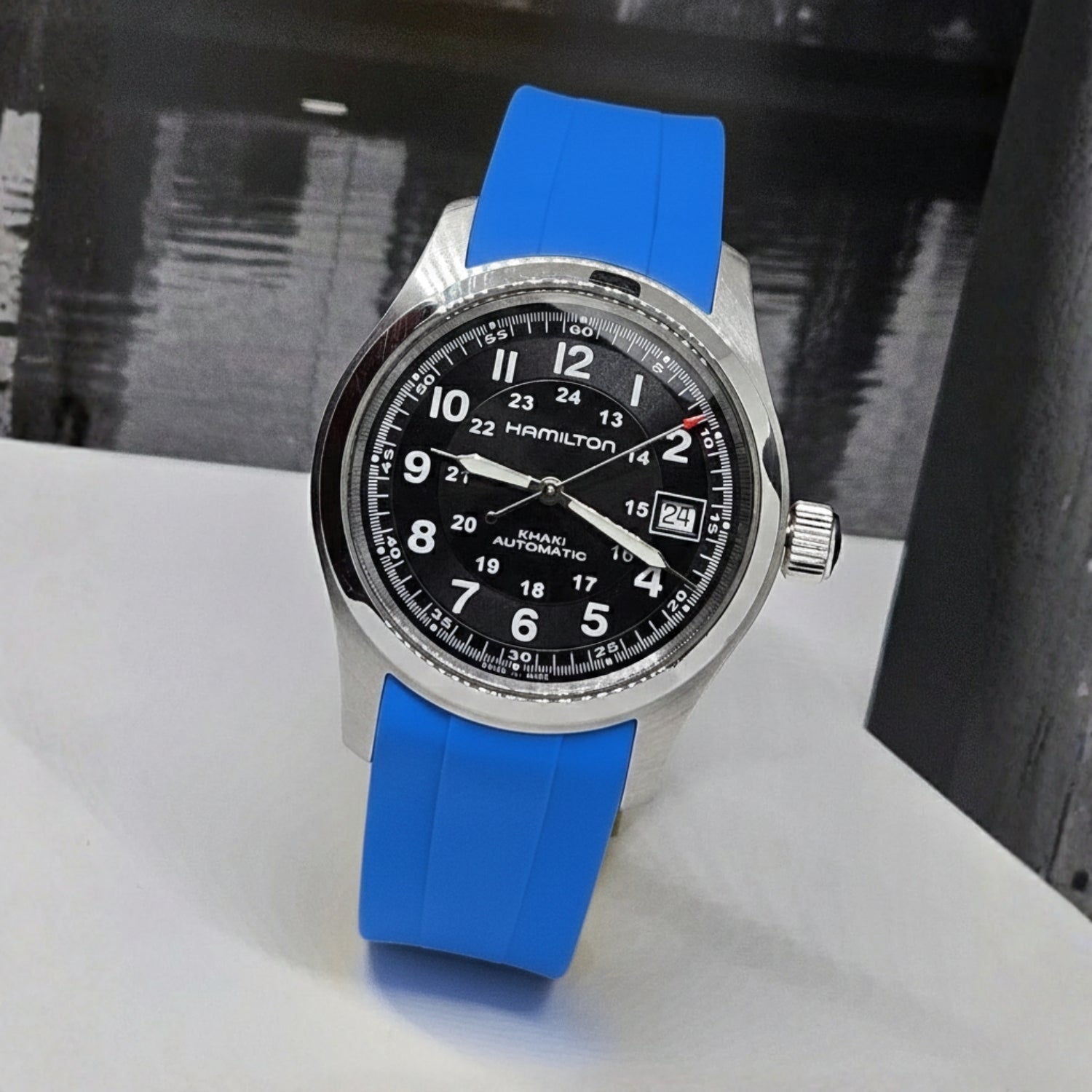 Rubber Strap – For Hamilton Khaki Field (38mm/40mm/42mm) - Blue - Helvetus
