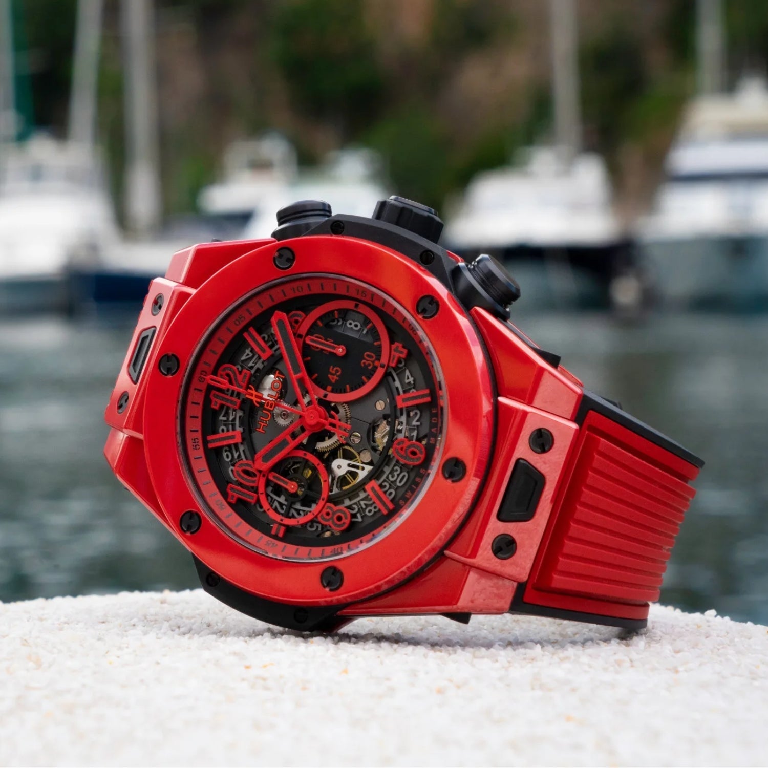 Rubber Strap - For Hublot Big Bang 42mm - Red - Helvetus