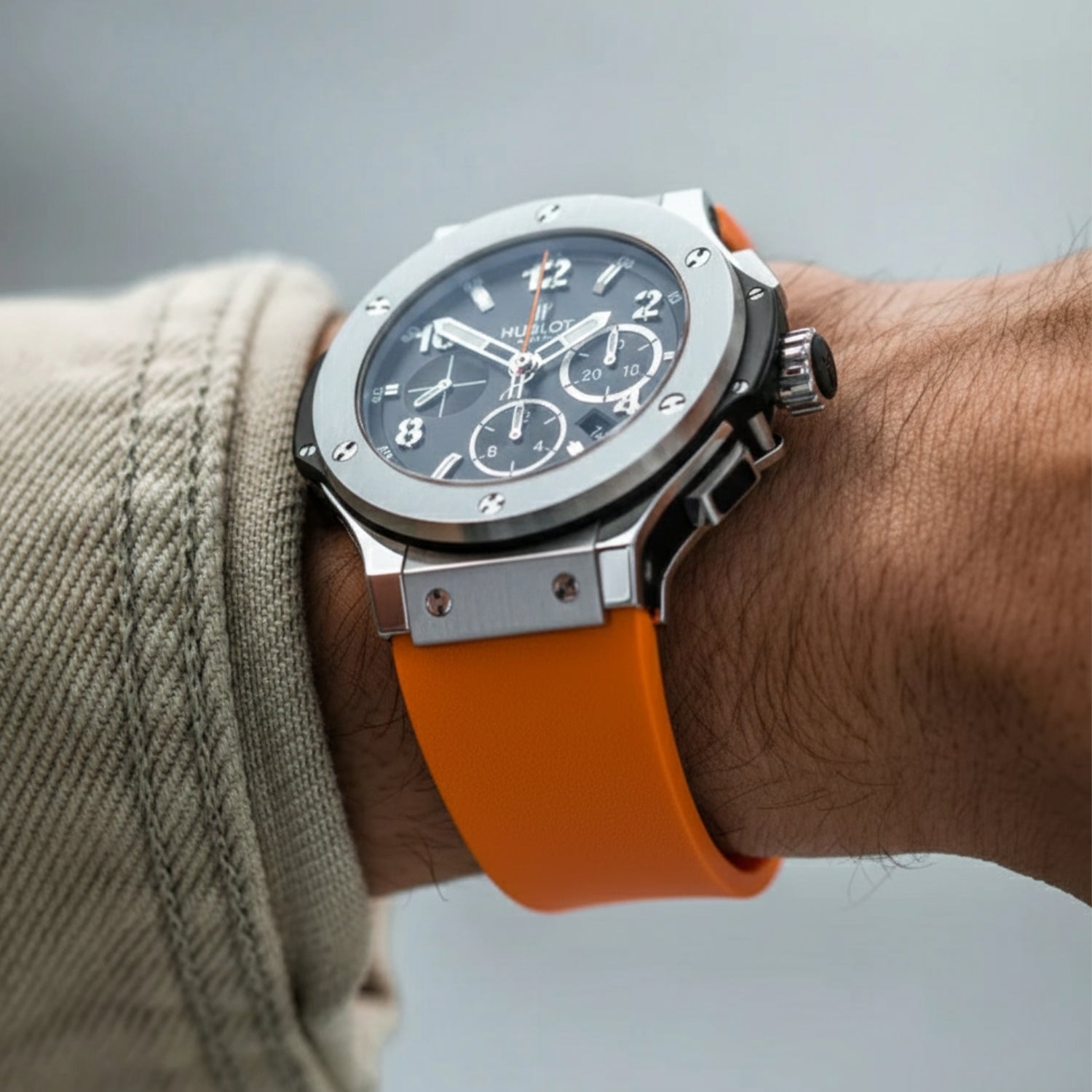 Rubber Strap - For Hublot Big Bang 44mm - Orange - Helvetus