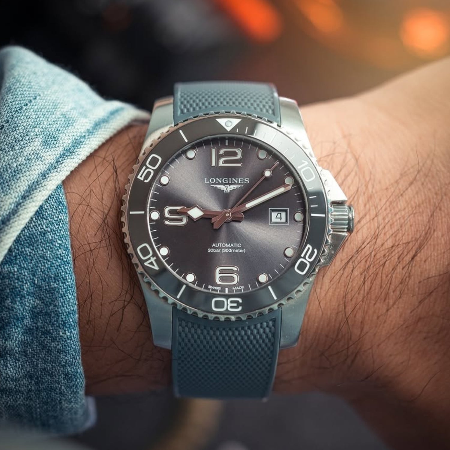 Rubber Strap - For Longines HydroConquest - Grey - Helvetus