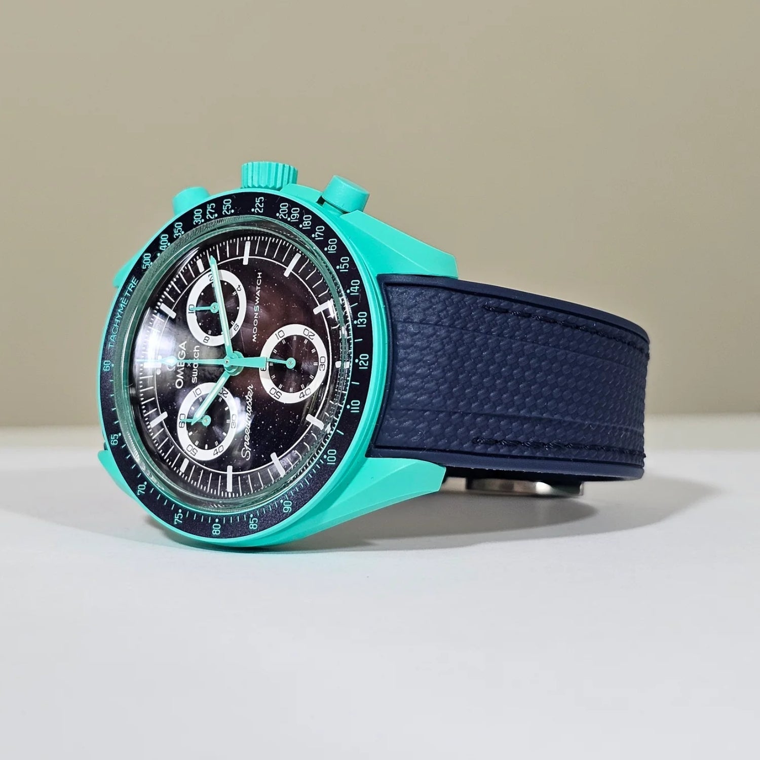 Rubber Strap - For Mission on Earth Polar Lights | Omega X Swatch | MoonSwatch - Blue w/Blue - Helvetus