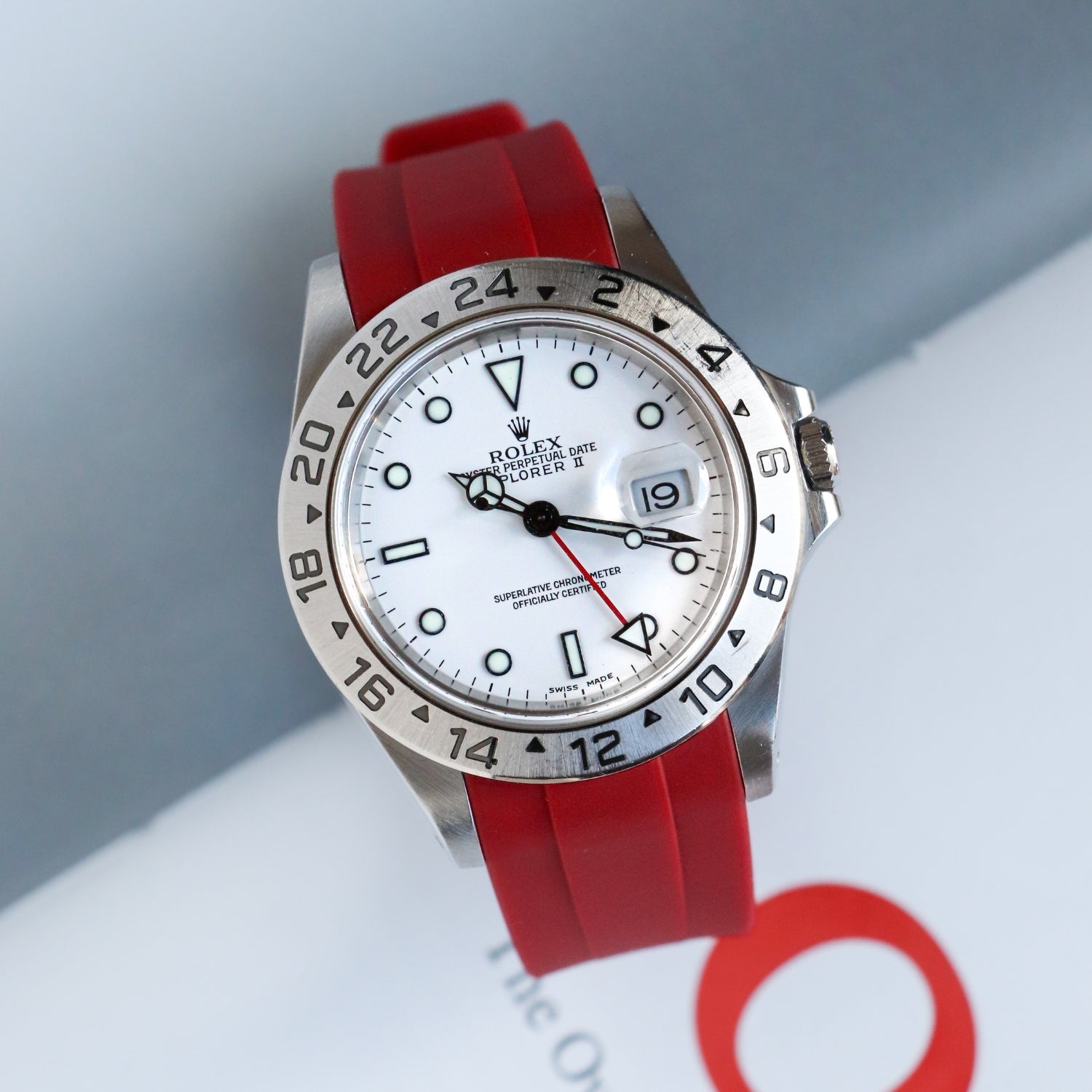 Rubber Strap - For Rolex Explorer II - Bordeaux - Helvetus