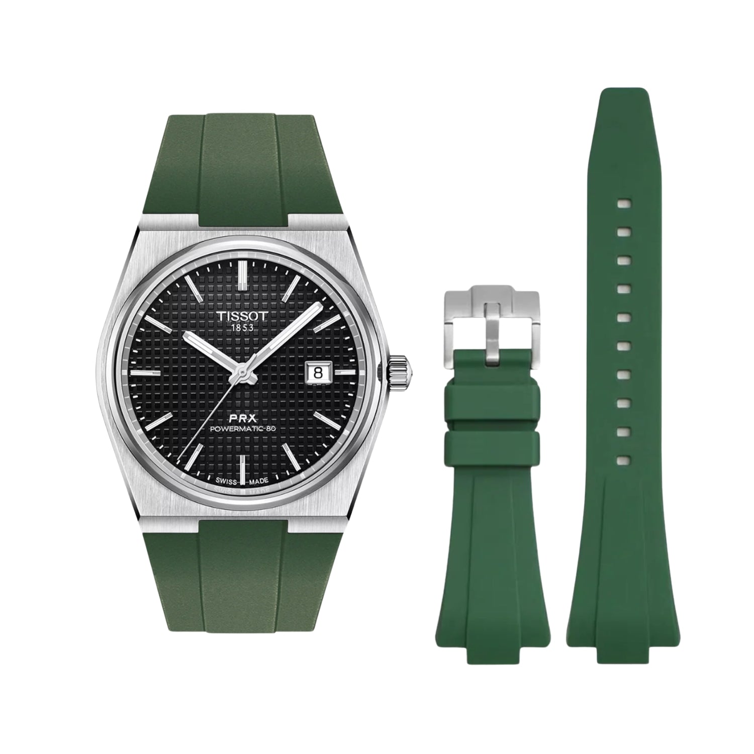 Rubber Strap - For Tissot PRX - Green - Helvetus