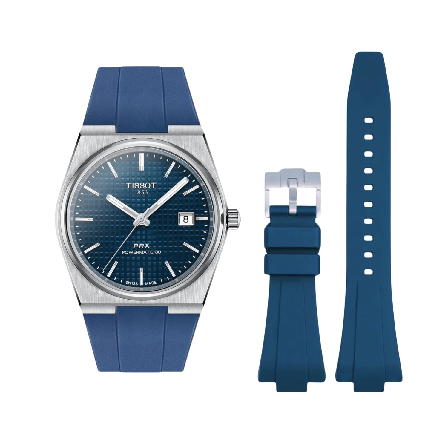 Rubber Strap - For Tissot PRX - Navy Blue - Helvetus