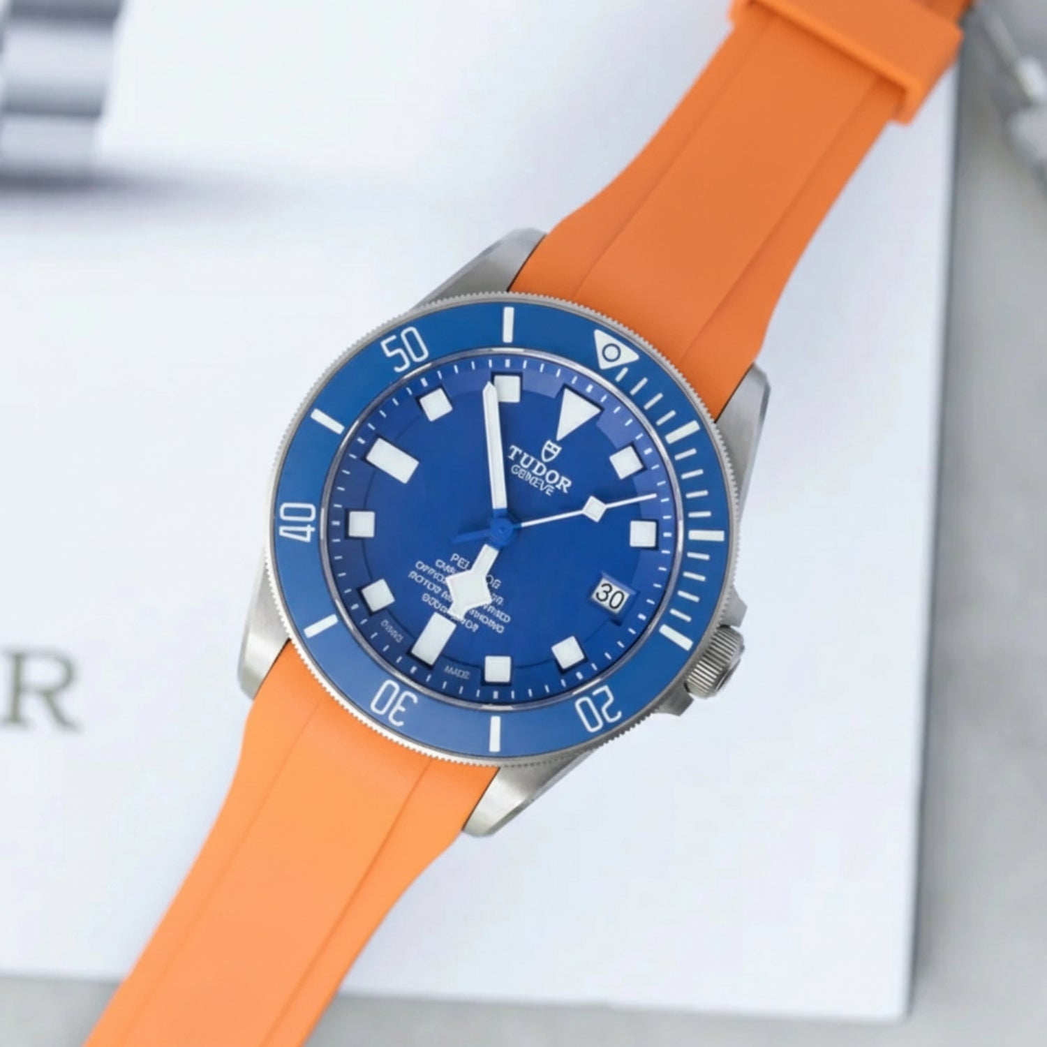 Rubber Strap - For Tudor Pelagos 42 - Orange - Helvetus