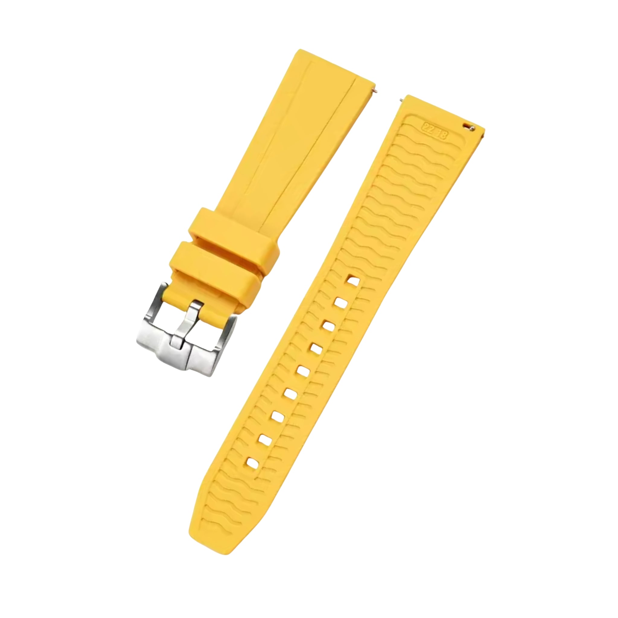 Straight FKM Rubber Strap – Universal Fit – Yellow (20mm / 22mm / 24mm) - Helvetus